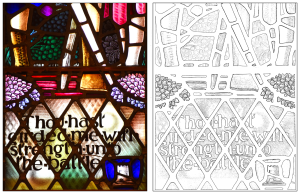 25 Scripture Colouring Pages - East Window #4 (Psalm 18:39)