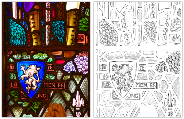 25 Scripture Colouring Pages - East Window #3 (1 Cor 16:13)