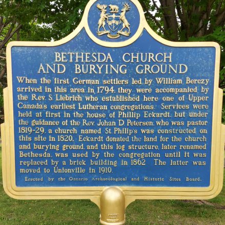 Berczy Settlement & Bethesda Church, burial ground – Markham, Kennedy Rd. – 1(copy) Historical Markeres- Toronto